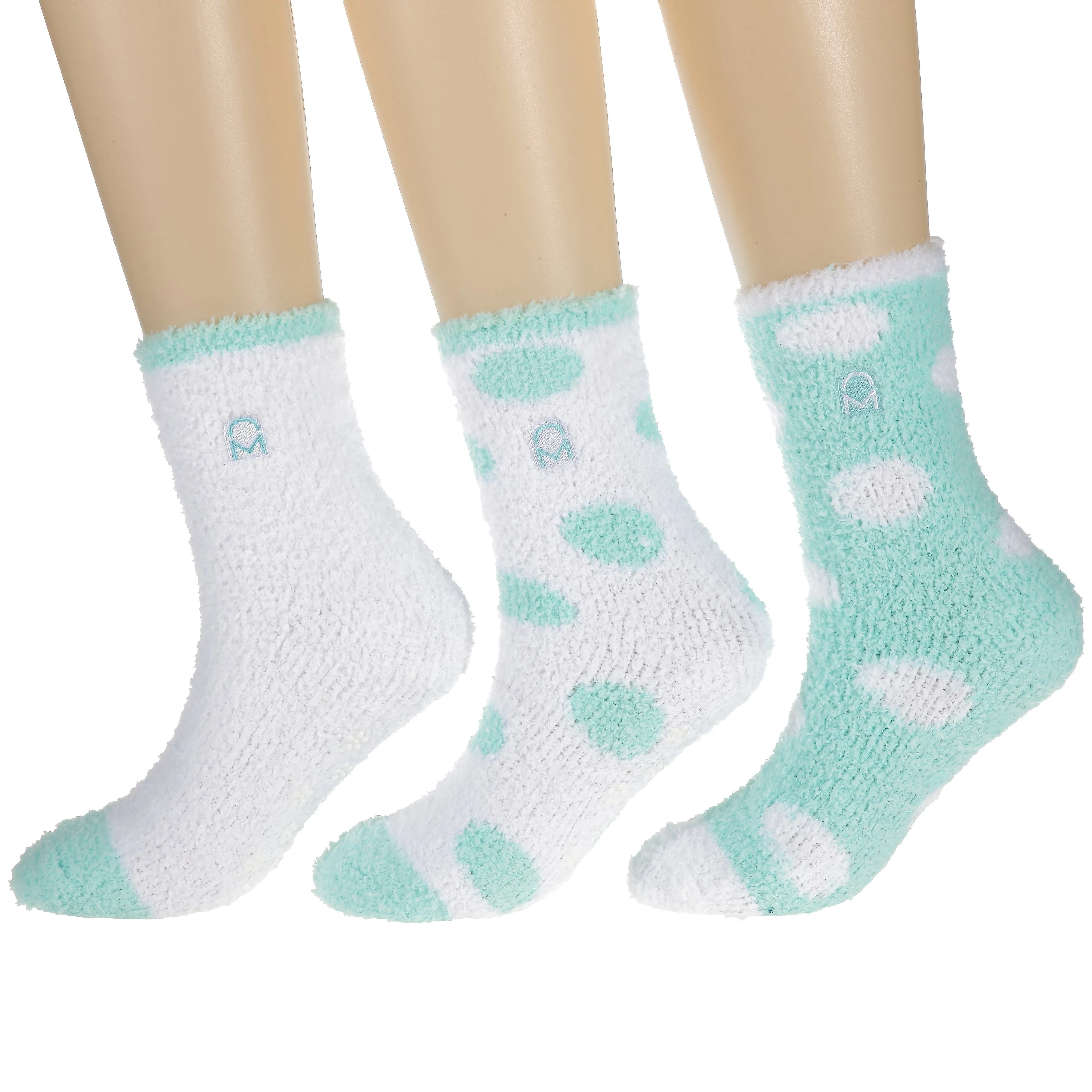 Women's (3 Pairs) Soft Anti-Skid Fuzzy Winter Crew Socks