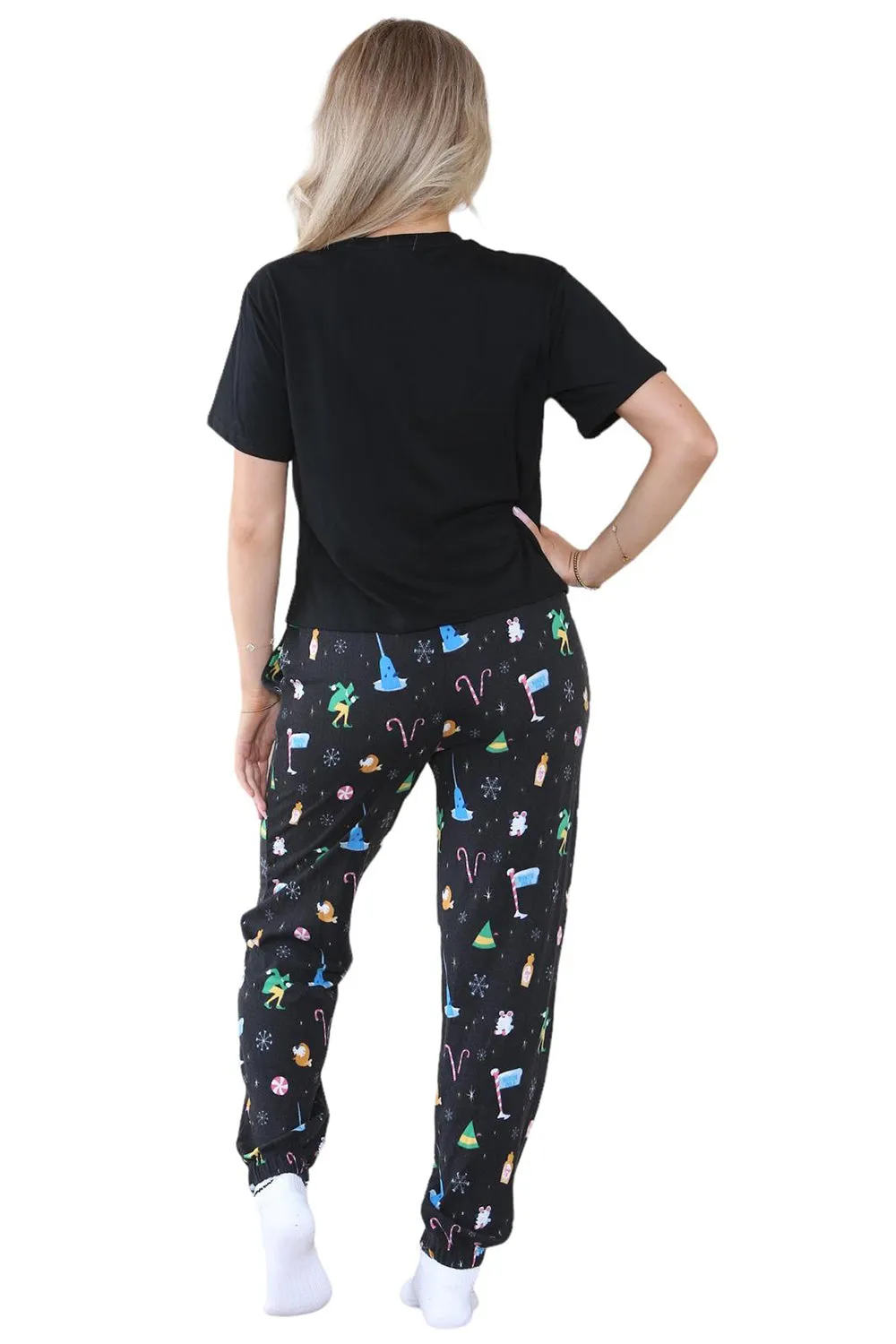 Womens Elf Christmas Printed Pyjamas Set