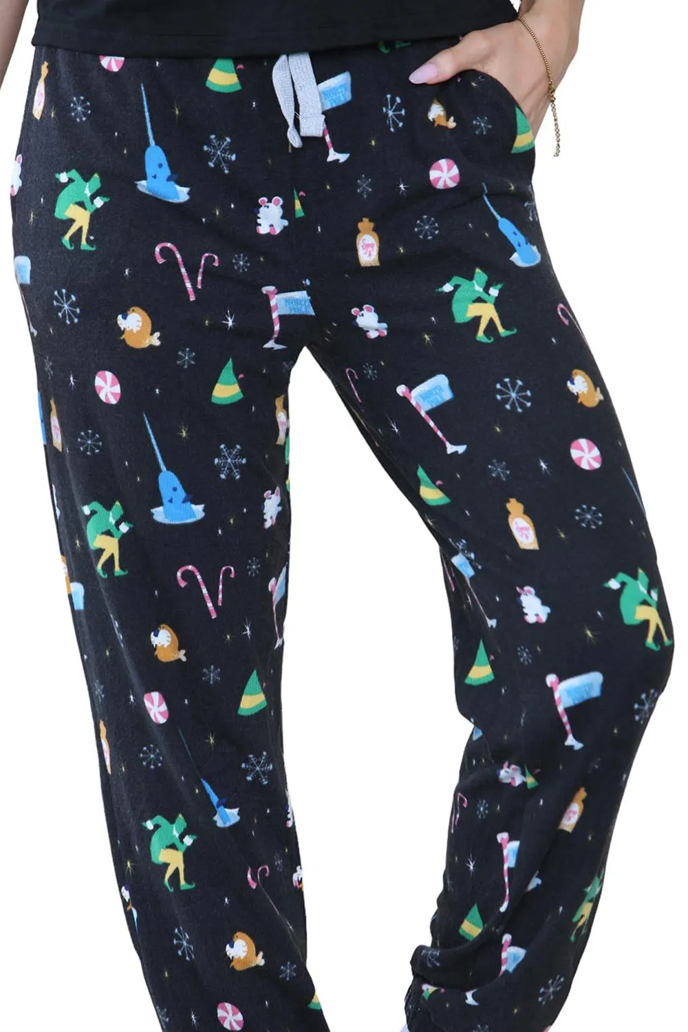 Womens Elf Christmas Printed Pyjamas Set