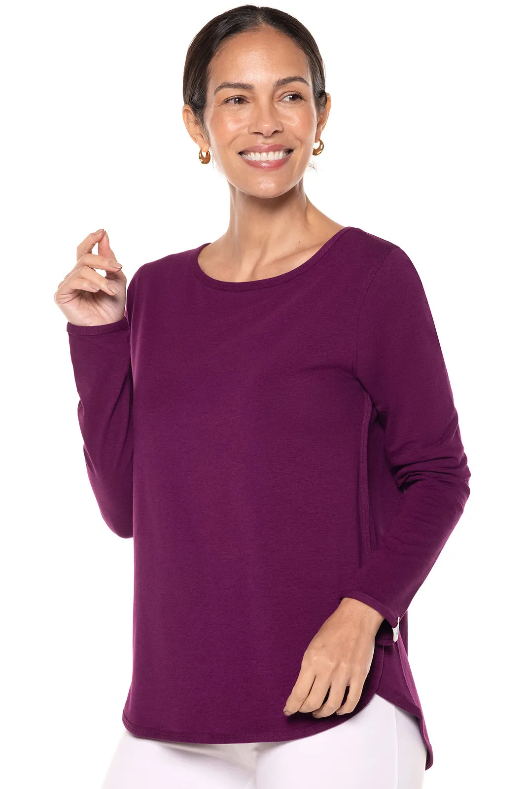 Women's Heyday Side Split Shirt  |  Rich Plum